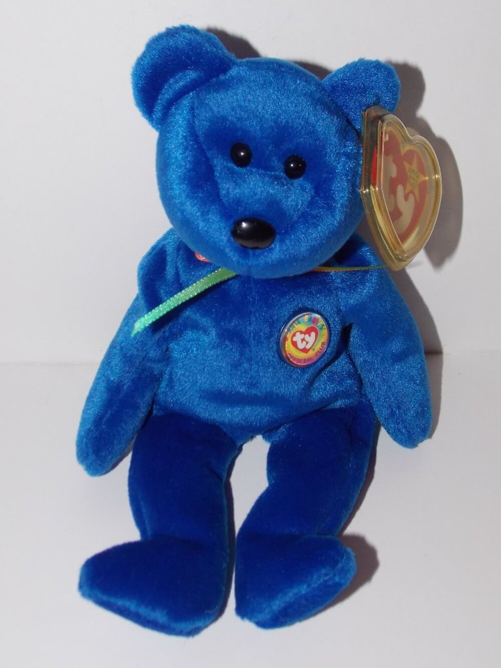 Ty Beanie Baby Clubby Plush 8in Teddy Bear Stuffed Animal Retired with Tag 1998